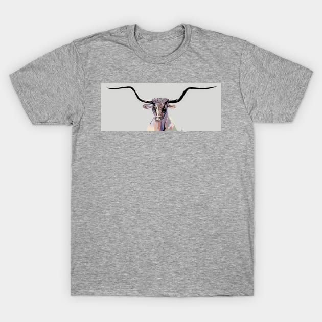 Longhorn in Denim Tones T-Shirt by EloiseART